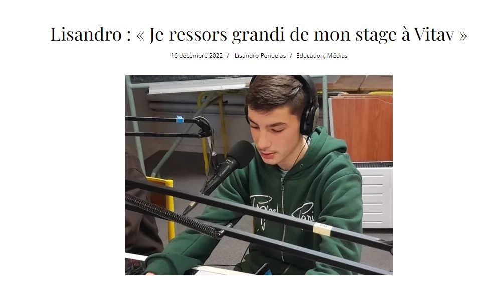 Lisandro : « Je ressors grandi de mon stage à Vitav »